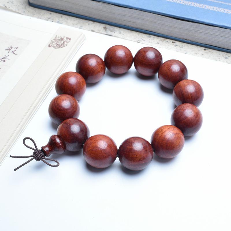 Venus Old Material Small-Leaf Red Sandalwood Prayer Beads Chain - High Oil Density, Unisex, New Chinese Style Decoration Gift