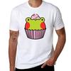 Frog Cupcake With Pink Frosting Tshirt Utility Casual Work Tshirt
