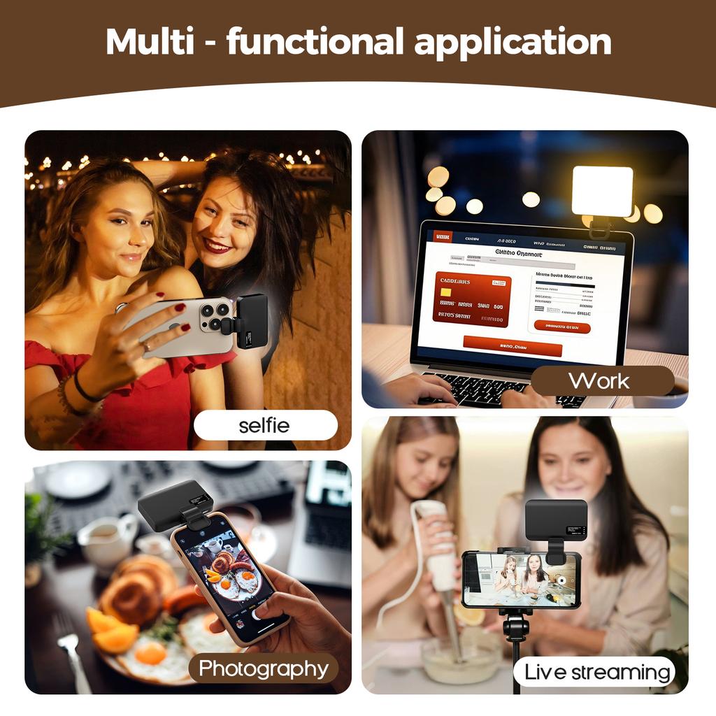 Mobile Phone Fill Light Rechargeable RGB LED Straight Pocket Video Photography Lighting On For Mobile Phone Make Up Fill Light