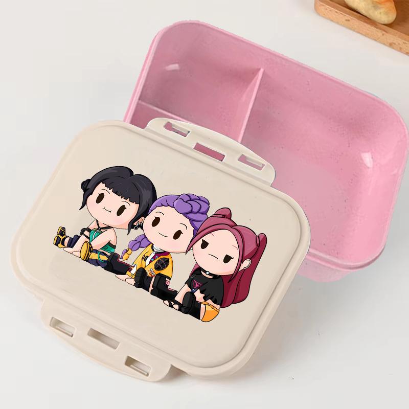 Portable Office Pink kpop Lunch Box Anime Food Storage Containers for k Pop School Picnic Lunchbox Office Dinner Case Gift