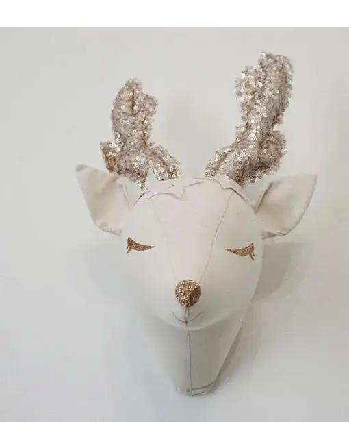 

3D Настінний Декор у Вигляді Голови Тварини - Скандинавський Олень та Єдиноріг Підвісні Іграшки, Креативне Арт-Оздоблення для Стіни Дитячої Кімнати