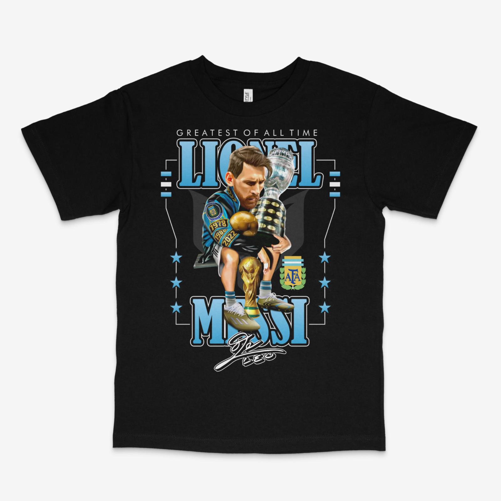Messi GOAT Black Tee S разноцветный