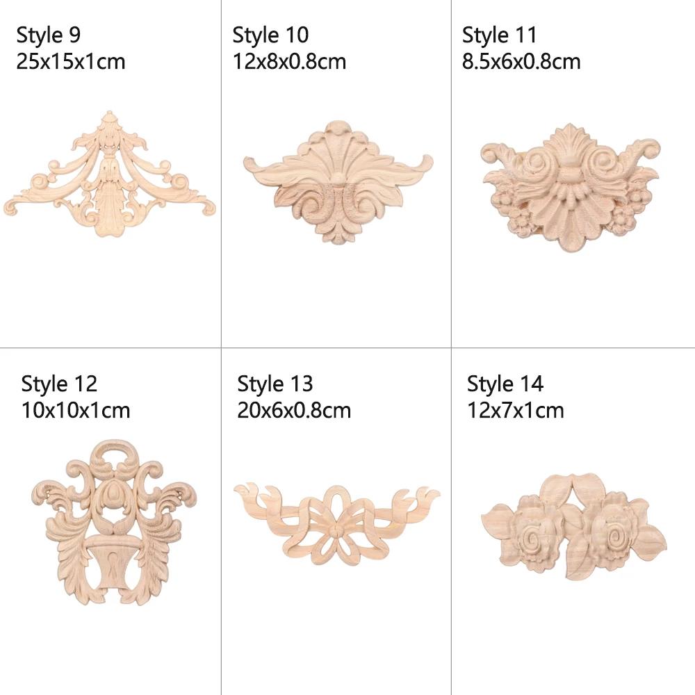 1 Pezzo Multi-stili Parete Porta Mobili Parti Angolo Applicazioni Cornice Legno Intagliato Intaglio Legno Decorativo Figure in Legno Artigianato