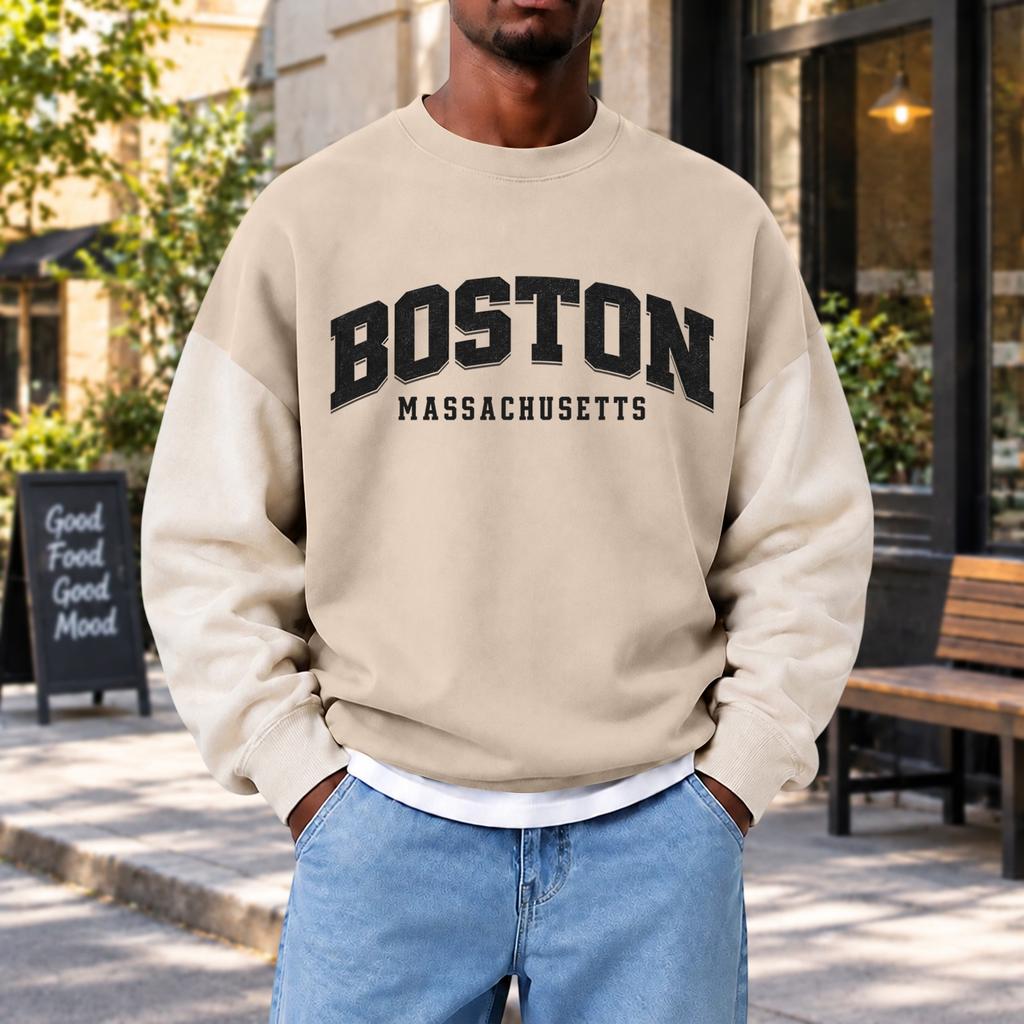 Men's Fashion Crewneck Sweatshirt Casual Pullover Top for Everyday Wear