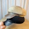 Octagonal Hat for Women In Autumn and Winter Mink Fur Warm British Retro Newsboy Hat Trendy Brand Casual Versatile Painter Hat