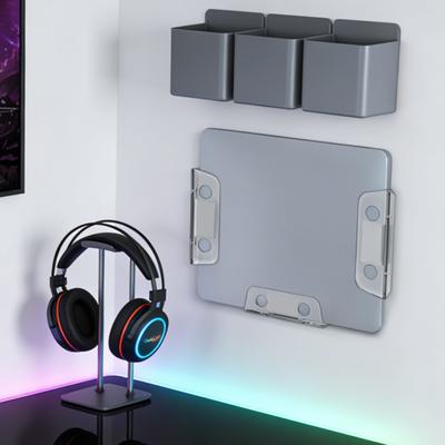 3Pcs Under-Desk Laptop Storage Mount with Anti-Scratch Pad Adjustable Heavy Duty Wall Mount Computer Device Holder Stand Rack