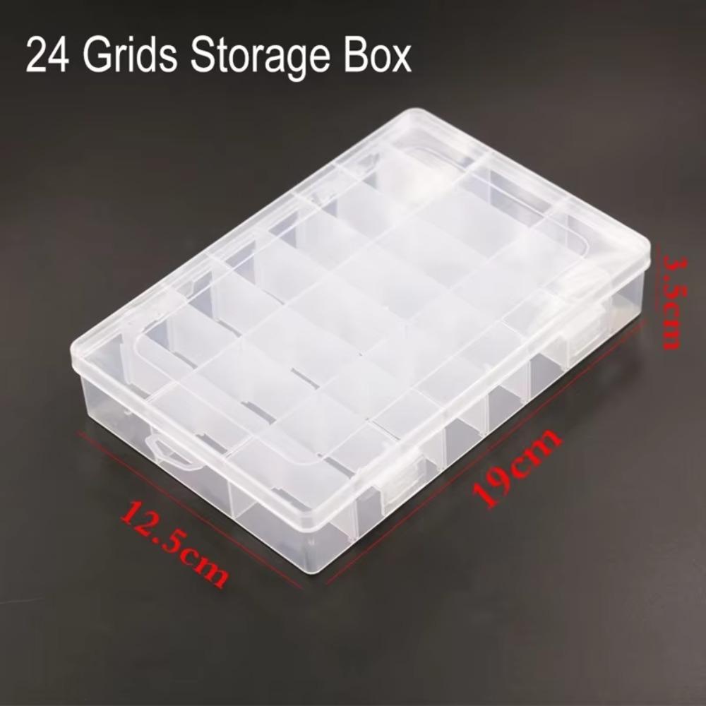 Portable 24/36 Grids Storage Box Plastic Transparent Design Fishing Tackles Box Detachable Grid Craft Organizer Craft Storage