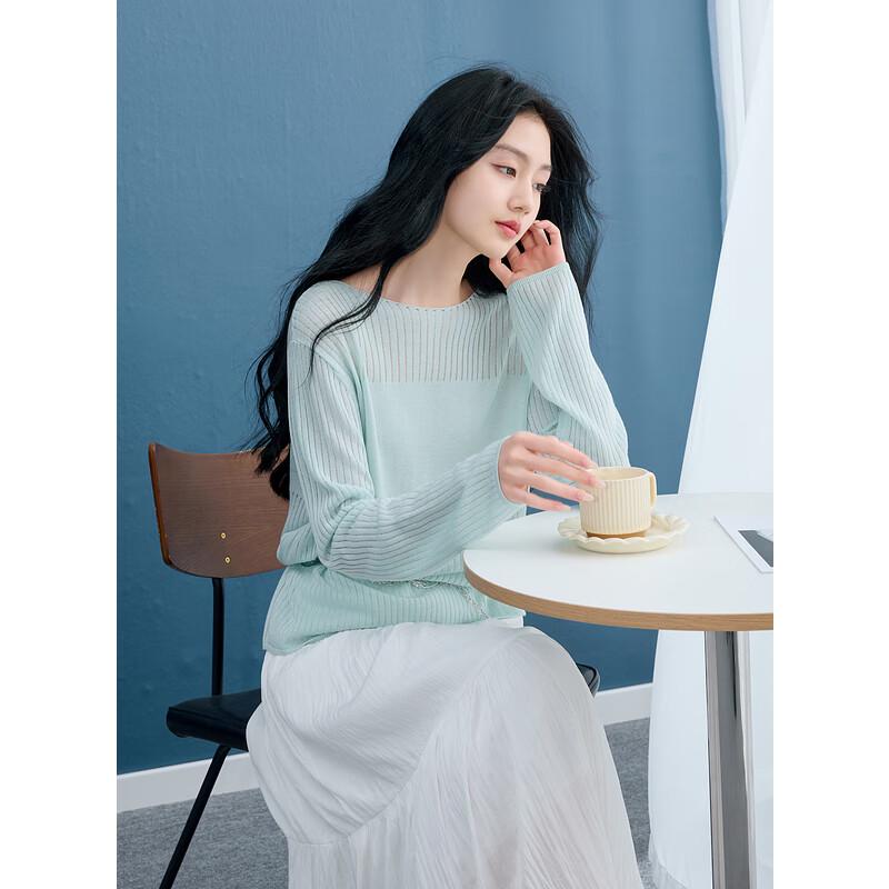 

Sancai 2025 Autumn Textured Off-Shoulder Knit Pullover S (155/80A)