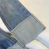 Damen Retro Kontrastnaht Gerade Jeans - Sommer Stretch Schlanke Zigarettenhose