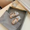 Kids Weave Sandals for Girls 2025 Summer Non-slip Sole Toddler Beach Shoes with Cute Bow Princess Elegant Party Shoes 1-3years