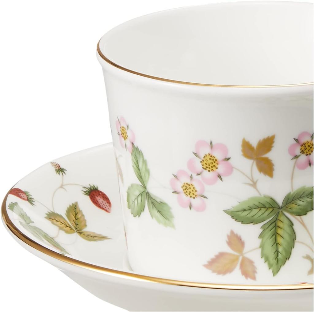 Wedgwood Festivity Teetasse 1058030 [Offiziell importiert] & Untertasse, Elfenbein,