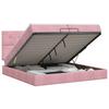 Ottoman Bed with Mattress and Headboard Pink 200 X 200 Cm Velvet