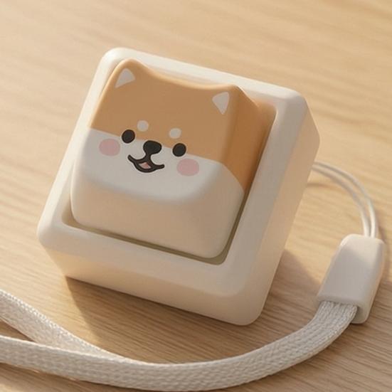 Portable Desk Toy Cartoon Dog Fidget Keyboard Toy, 1/2/3/4/9-Key Push Button Stress Relief Gadgets Mini for Backpack Handbag Purse Charm Keychain