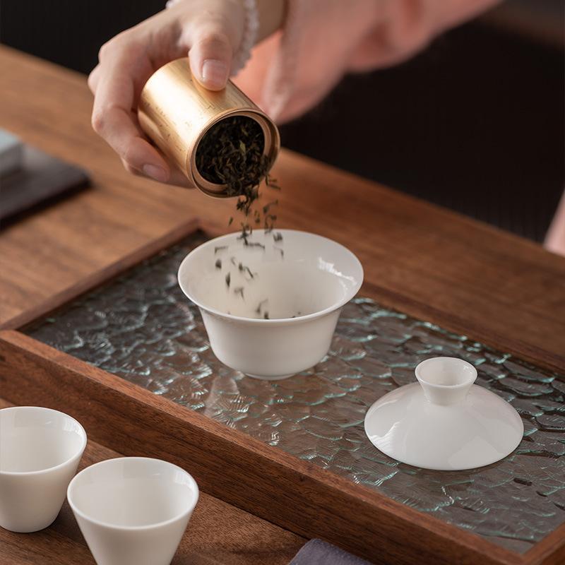 Mutton Fat Jade Porcelain High-end Outdoor Travel Tea Set Wholesale Fast Guest Cup One Pot Two or Three Cups Portable Ceramic Gifts