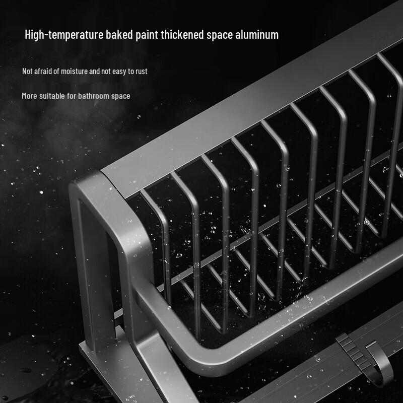 Baihan Adhesive Aluminum Bathroom Storage Shelf
