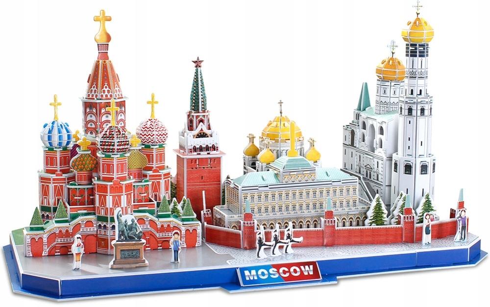 Kostková zábavná skládačka 3D městská linie moskva moskwa cubicfun 107 dílků mc266h
