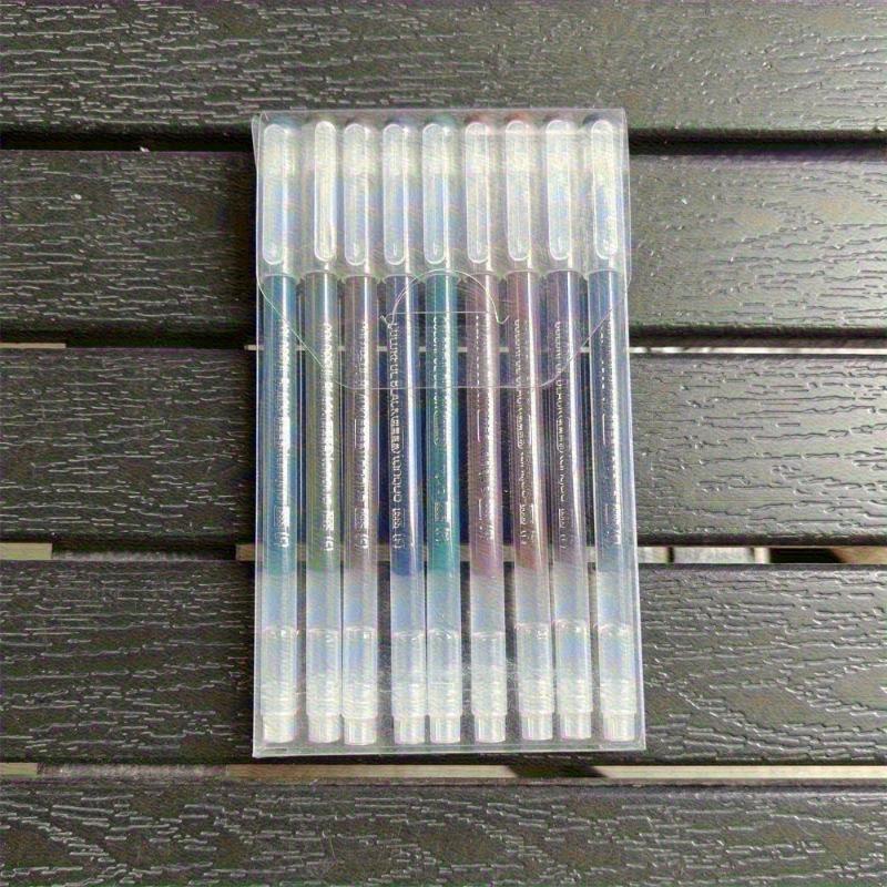 9 Color Gel Pen Set for Layering & Highlighting, Dual Tips for Diaries Notes & Drawing - Large Capacity Office School Supplies