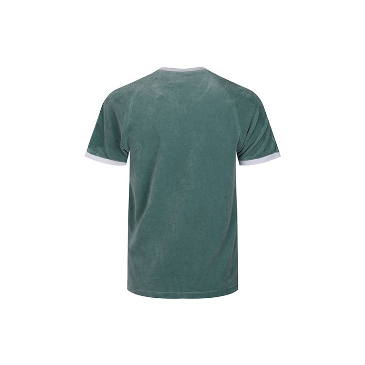 Adidas Originals Trefoil Retro Stripe Bequemes T-Shirt mit Rundhalsausschnitt (Version X) Herren Tops Grün DV1623