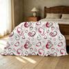 Printed Flannel Heart Blanket Soft Fleece, Cozy Warmth for Home Decor, Halloween & Christmas