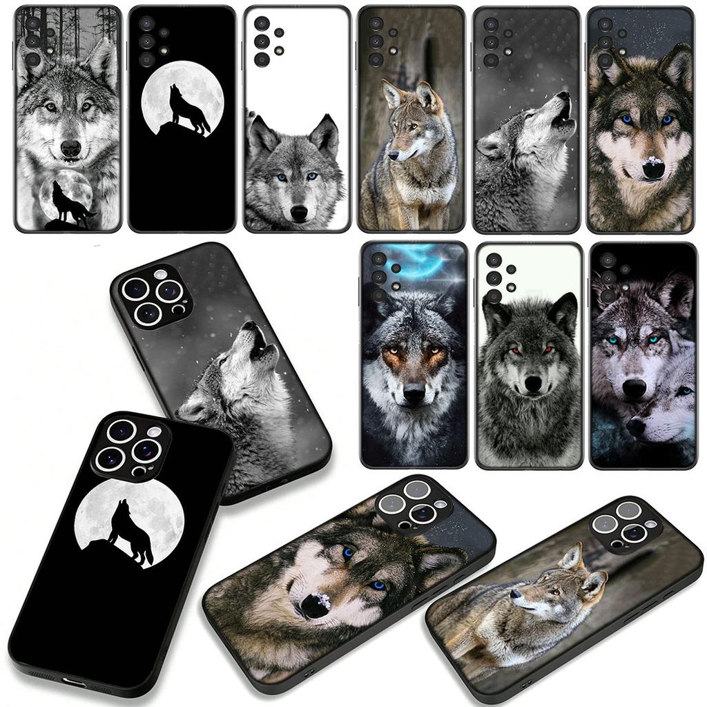for Samsung Galaxy A07 A13 A12 A14 A23 A42 A50 A51 A52 A53 A70 A71 A72 A21S A04 Note 20 9 8 10 Case Stalking Wolf Art Animal
