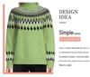 Women's Slim Fit Color Block Knitted Pullover Sweater for Fall and Winter