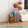 Estante de Chão para Armazenamento de Basquete e Prateleira de Brinquedos para Equipamentos Esportivos e Tapetes de Yoga
