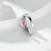 Elegant Pink Crystal Red Zircon Round Stone Engagement Rings For Women Vintage CopperColor Wedding Band Birthstone Jewelry Gift