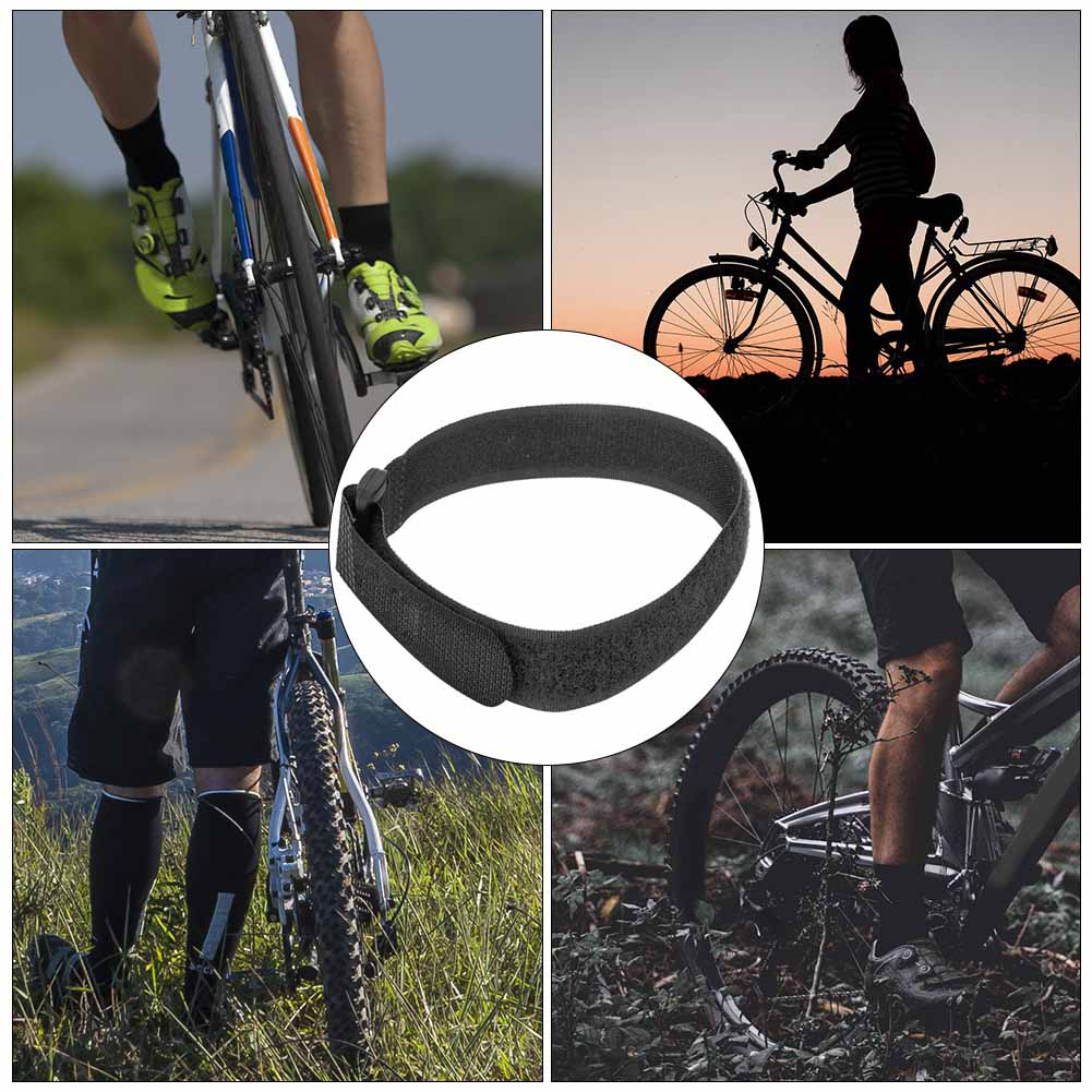 5 pcs Nylon Adhesive Tape Bicycle Handlebar Strap Cycling Bike Air Pump Tie Rope(black)