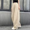 Solid Color Casual Pants Girl Elastic Waist Straight Summer Loose Breathable Wide Leg Pant Children's Summer Trousers