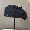 French retro small fragrant beret design sense metal buckle temperament celebrity painter hat women lace cloud hat