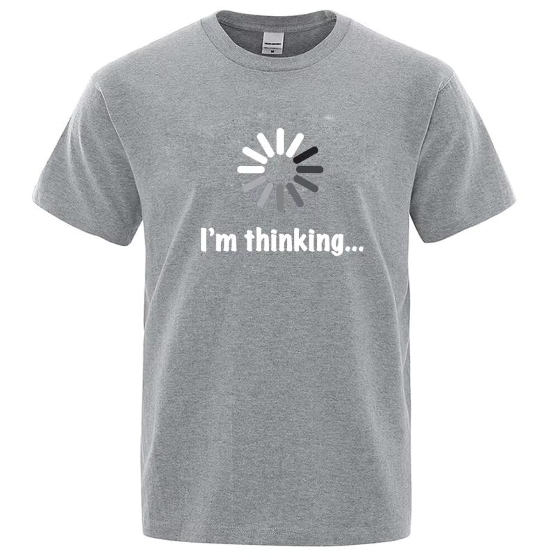 Im Thinking Loading Icon Graphic Tshirt Funny Nerd Slogan Print Unisex Casual Short Sleeve Novelty Humor Streetwear Tee
