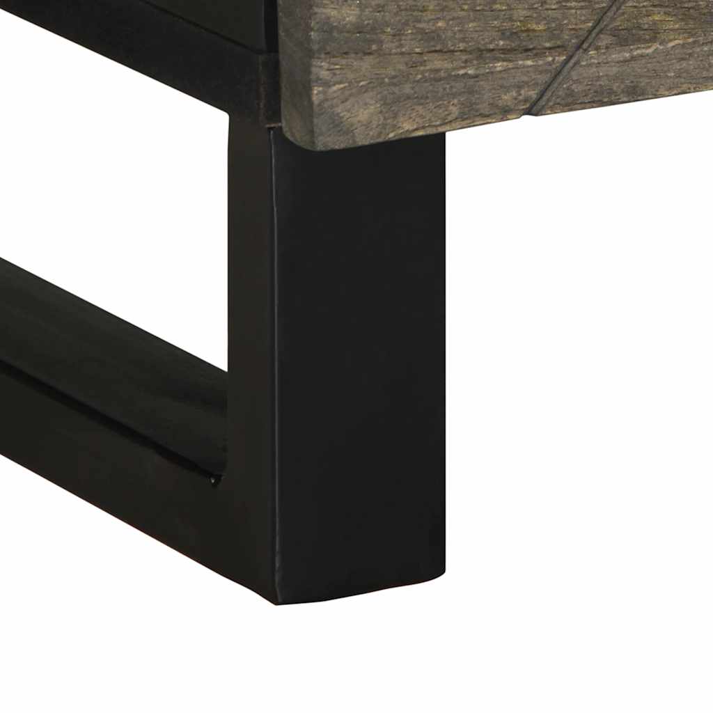  Coffee Table, Black, 80x50x40 Cm, Solid Mango Wood
