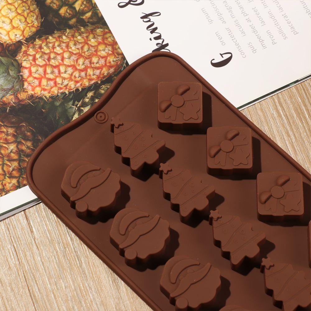 Basteln DIY Geschenkbox Eiswürfelform Weihnachtsmann Baum Silikonform Weihnachten Kuchen Backen Weihnachts-Schokoladenform