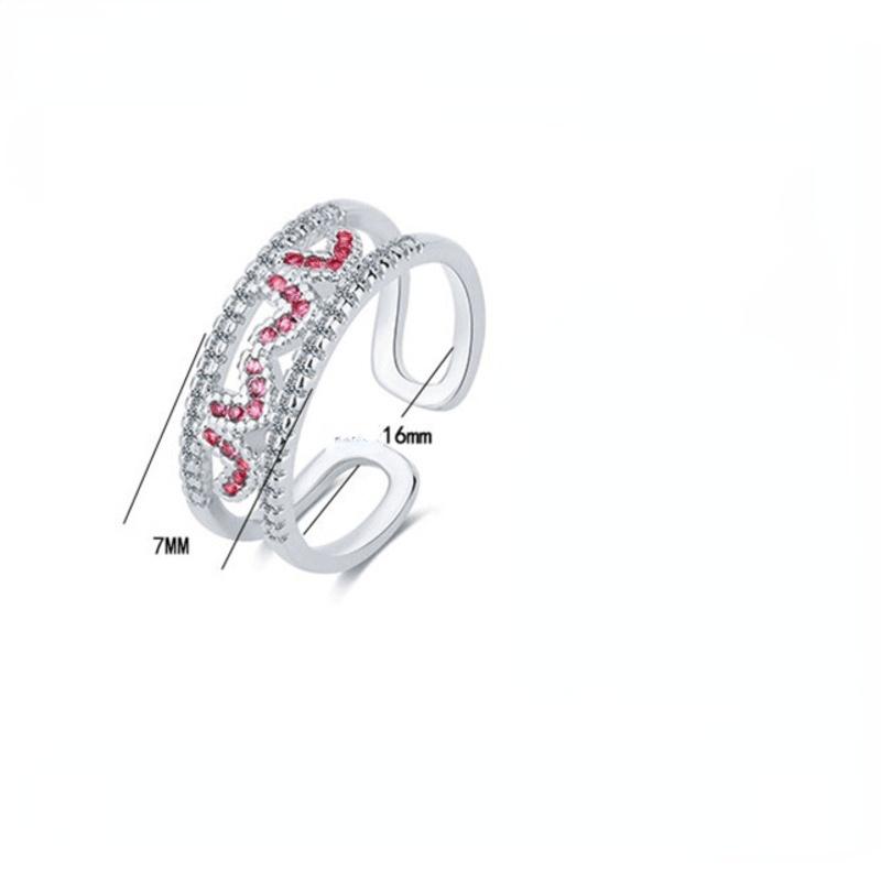 BELLA BOX Opening Resizable Rings For Women Zircon Engagement Party Fine Jewelry Gift