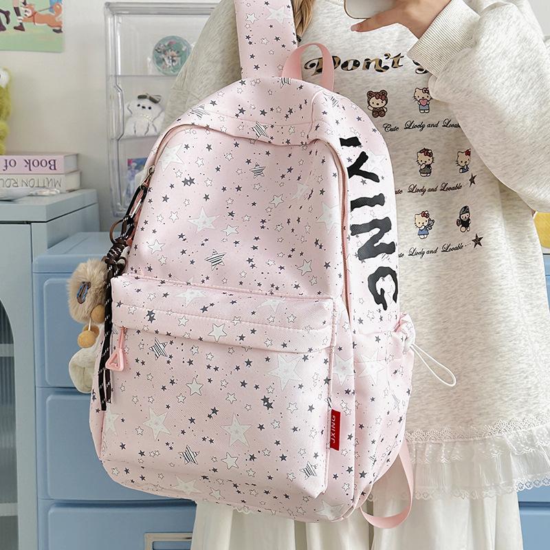 Schoolbag new student schoolbag female star printing Korean version niche ins style backpack Mori college student computer bag male