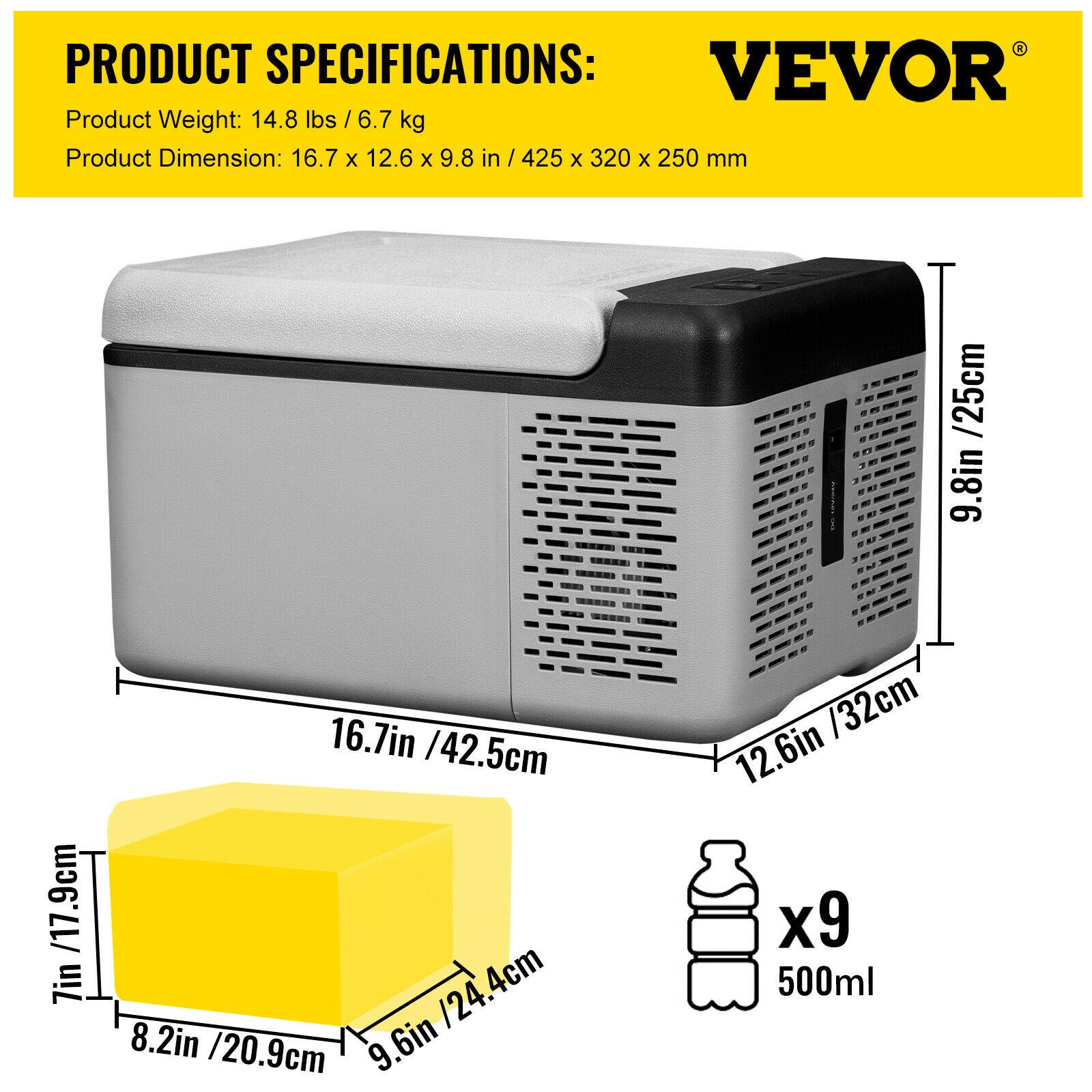 SucceBuy 9L 15L Car Refrigerator Portable Compressor Fridge Freezer Cooler DC 110-240V AC for RV Travelling Camping Fishing 9L