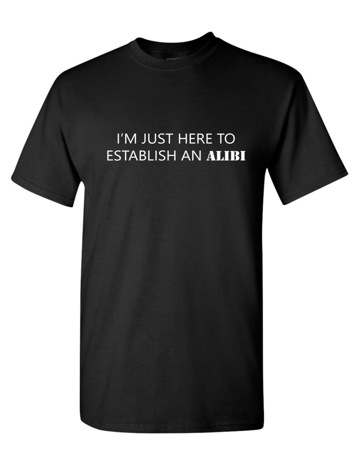 Unisex Adult Funny Graphic TWIST OF HUMOR AN ALIBI FNY NOVELTY T SH... S