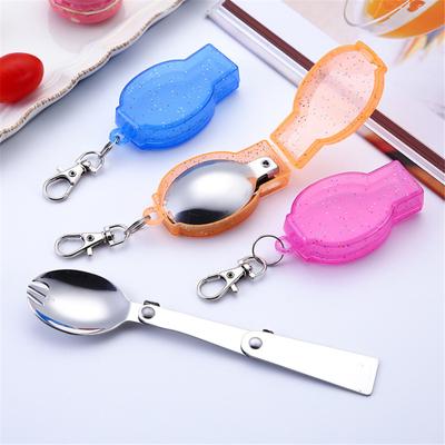 304 Stainless Steel Outdoor Portable Folding Spoon Fork Camping Picnic Tool Tableware