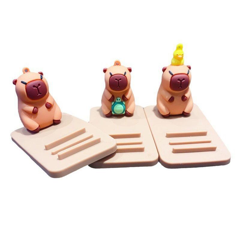 Cute Capybara Phone Tablet Stand Cartoon Model Desktop Pendant Lazy Stand Handmade Small Gift Children'S Toy