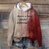 Spring And Autumn Fashion Men's Hoodie Holiday Party Role-playing Bloody Letter 3D Print Hoodies Casual Boy Sweatshirt Women's Oversized Top Clothing