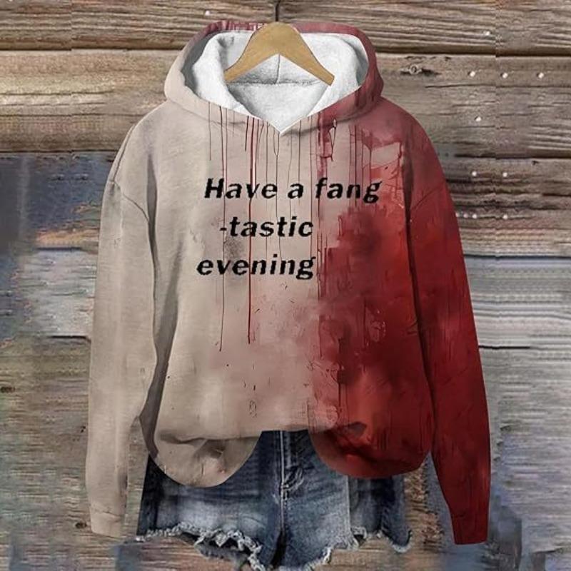 Spring And Autumn Fashion Men's Hoodie Holiday Party Role-playing Bloody Letter 3D Print Hoodies Casual Boy Sweatshirt Women's Oversized Top Clothing