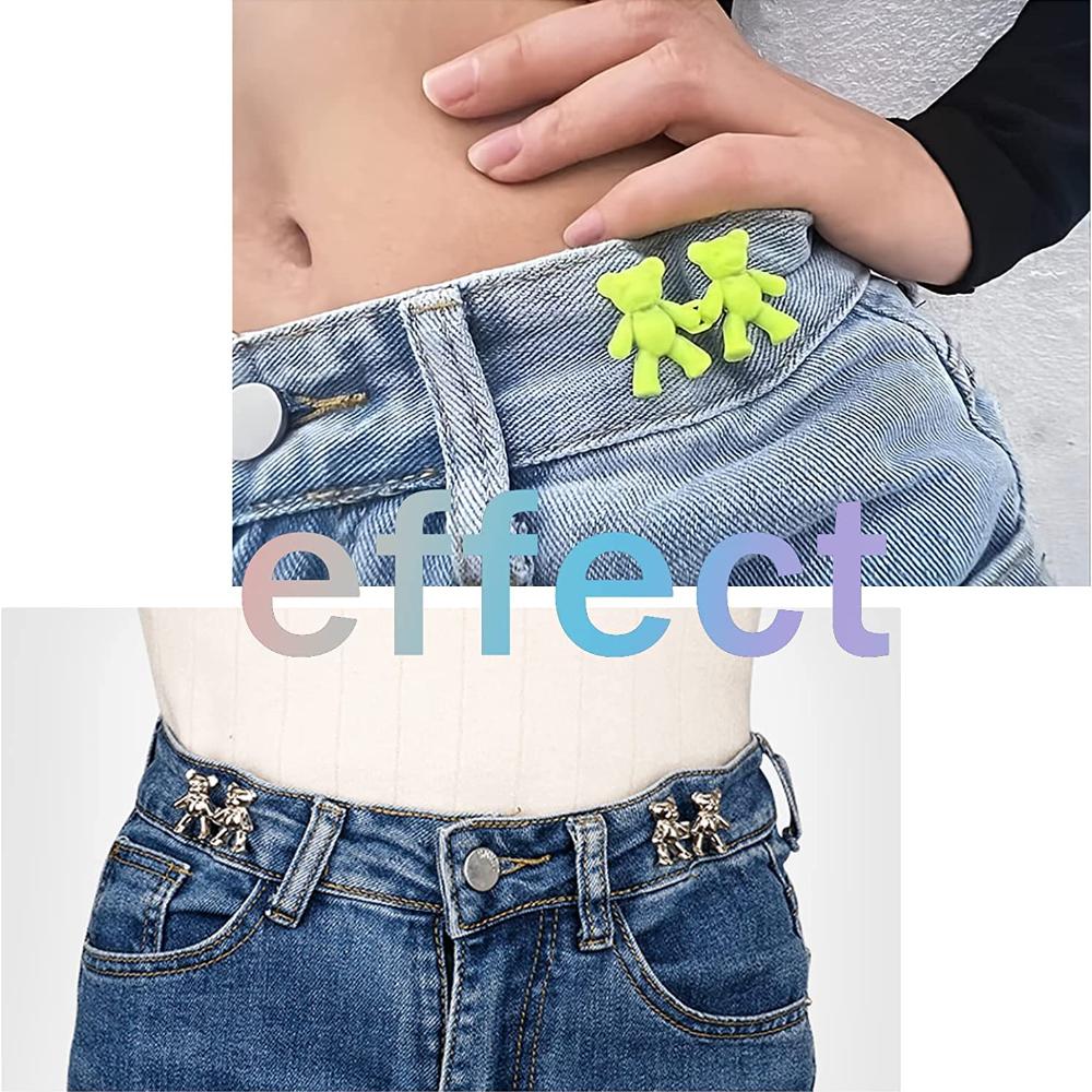8pcs Fashion Bear Detachable Tighten Waist Button Pin Adjustable Waist Buckle Extender Pin for Skirt Pant