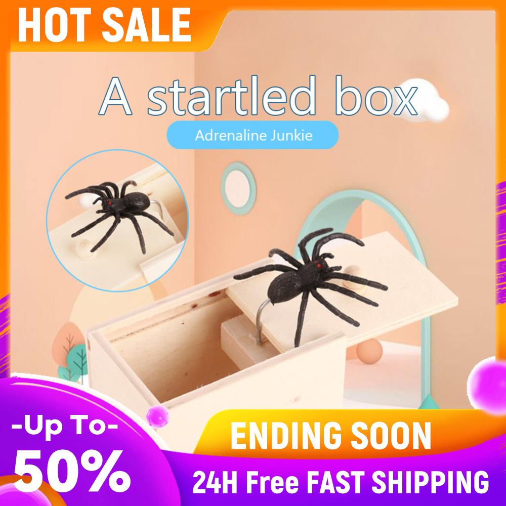 

Spider Wooden Gadgets Wooden Prank Spider Scare Box Trick Play Joke Gag Halloween Holiday Scary Horror China Mainland