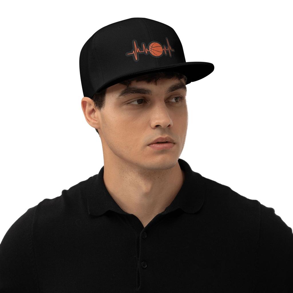 Unisex Orange Basketball Sport Hiphop Heartbeat Baseball Cap Verstellbare Mütze Sandwich Cap Hip Hop Hüte
