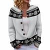 Round Neck 3D Print Cardigan Sweater TX-YK01