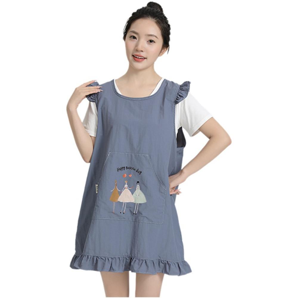 

Breathable Vest Style Apron Soft Wide-Shoulder Apron Cartoon Waterproof Apron Food Service серый