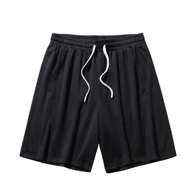 Basketball Series Solid Color Mid-Waist Drawstring Comfortable Breathable Casual Shorts Men Shorts Black 952511309-3