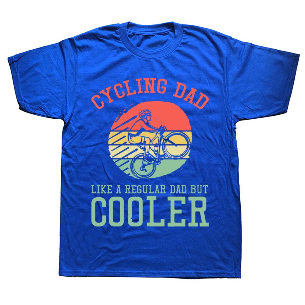 Cycling Dad Like A Regular Dad But Cooler Funny Vintage Cyclist Fathers Day Gift Tee Tops Round Neck Fashion Casual Tshirts