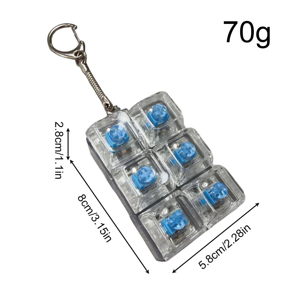 Fidget Toys Keyboard Keychain Crystal Clicker Sensory Toy for Stress Relief Keyboard Keychain Fidget Gadget for Adults Kids