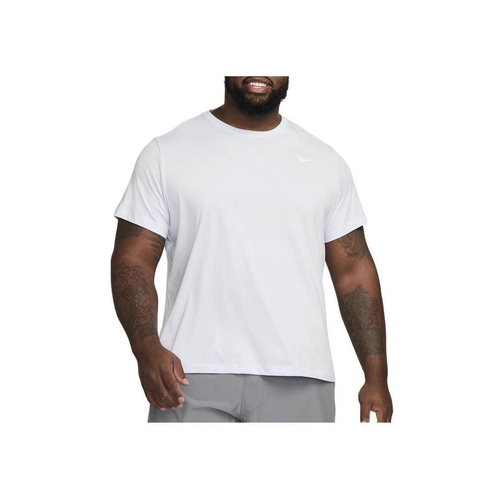 Nike Fitness T-Shirt Solid Color Round Neck Loose Short Sleeve Men Tops Gray AR6029-085
